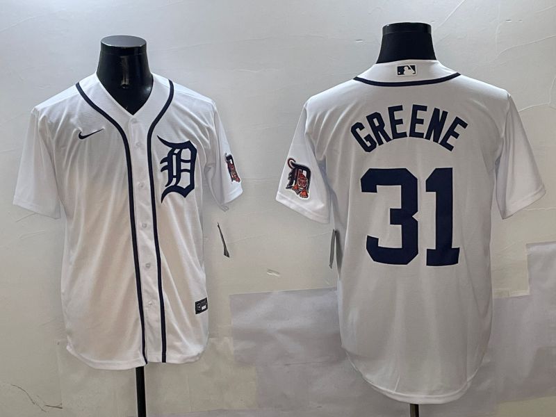 Men Detroit Tigers #31 Greene White Game 2025 Nike MLB Jersey style 3121->detroit tigers->MLB Jersey